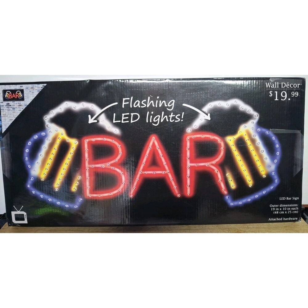 Neon Bar Signs Beer LED Light for Wall Decor USB/Battery Powered Bar Neon Si...